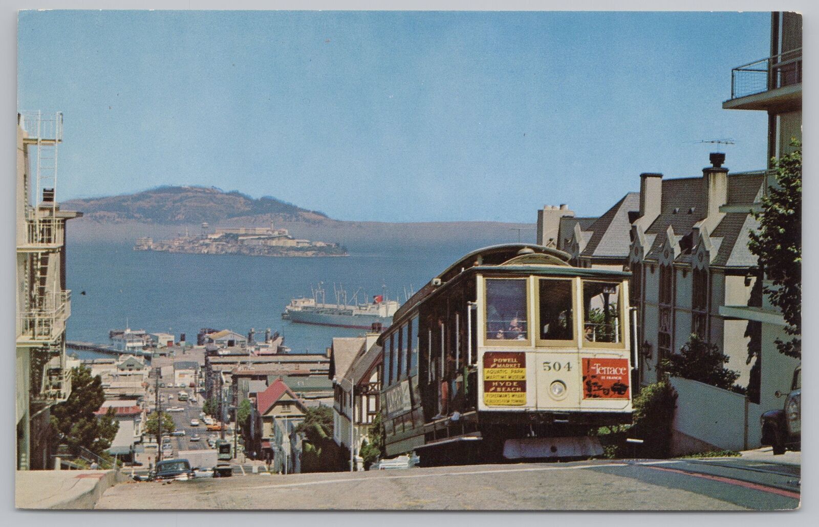 Transportation~Cable Car-Hyde Street 1873~San Francisco~Vintage Postcard