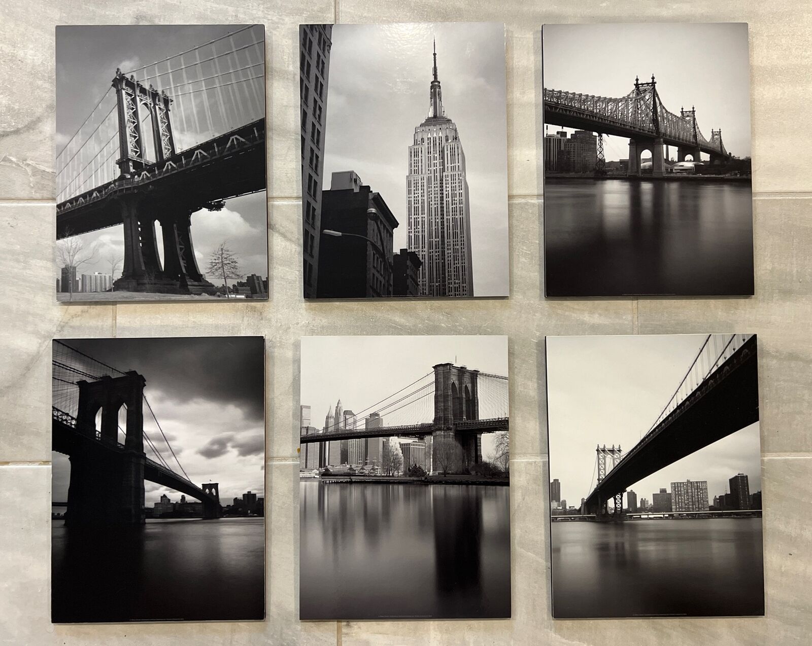 IKEA gronby Brooklyn Bridge NYC Black White Pictures Set of 6