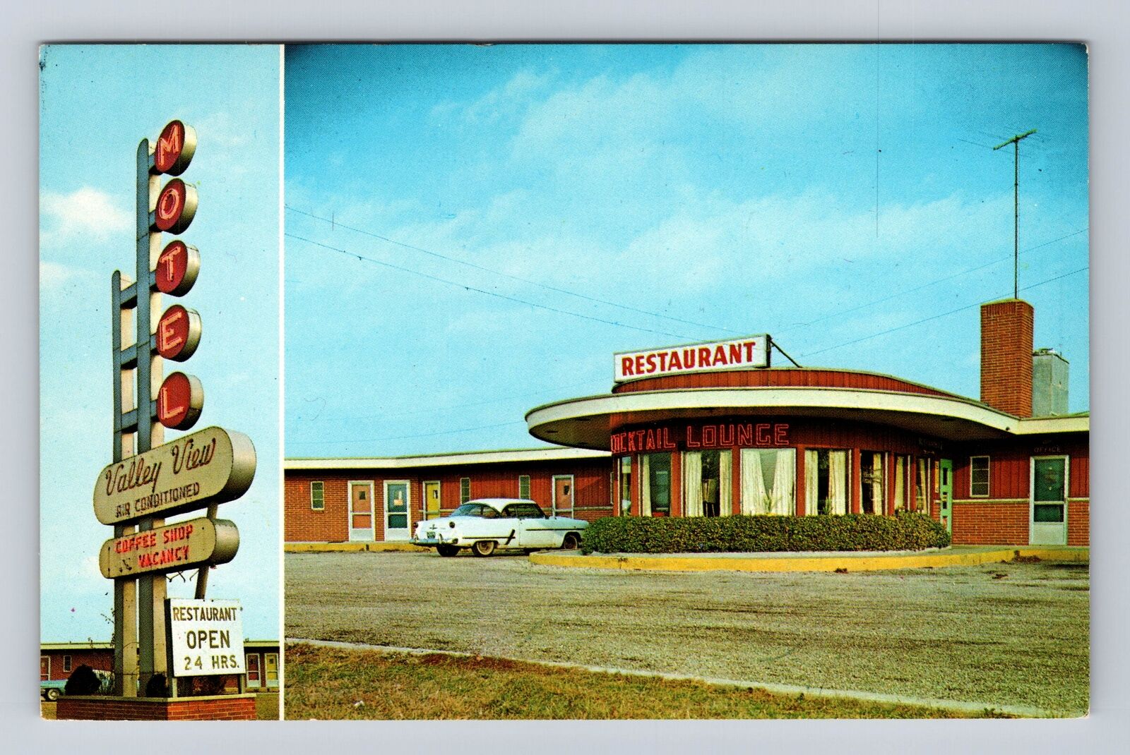 Dayton OH-Ohio, Valley View Motel, Advertising Vintage Souvenir History Postcard