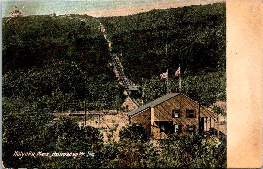Vintage Postcard. Railroad uo Mt Tom, Holyoke, MA. AP.