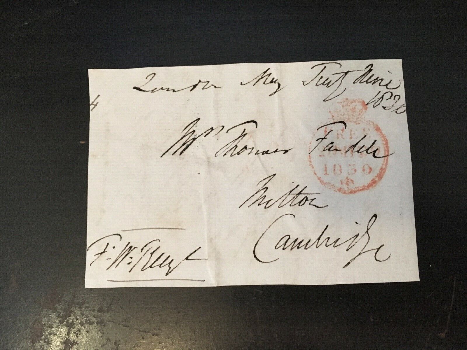 FREDERICK WILLIAM TRENCH - DISTINGUISHED ARMY OFFICER - SIGNED ENVELOPE FRONT
