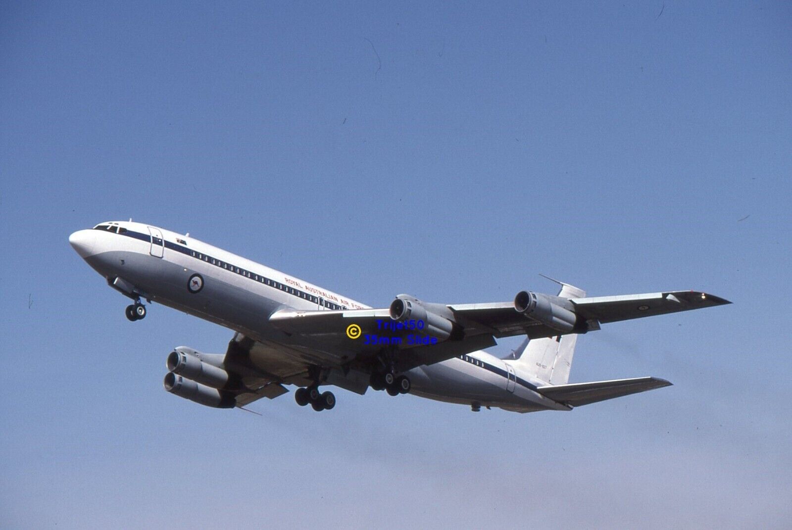 35mm Slide Boeing 707 RAAF A20-627 RIAT Fairford 1995 Ref PRM978