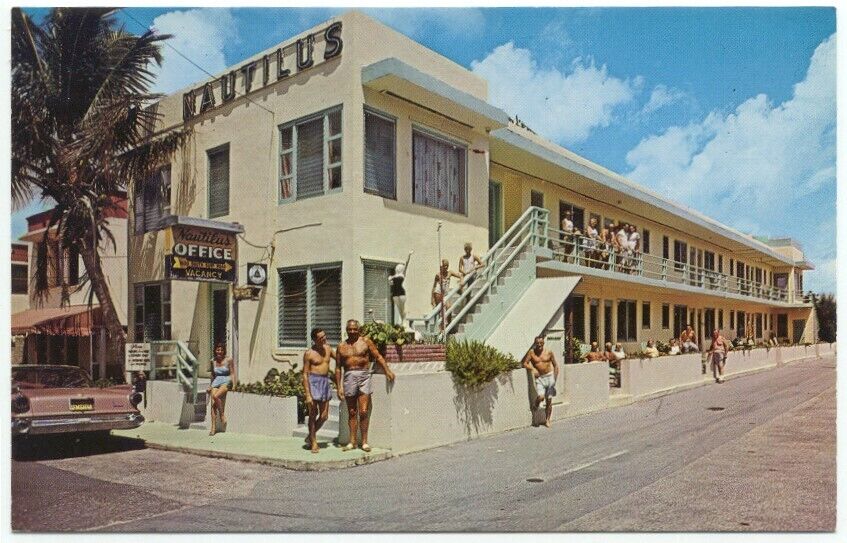 Hollywood Beach FL Nautilus By-The-Sea Apartments Postcard Florida