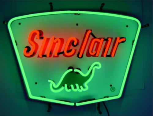 Sinclair Dino Glass Outline Wall Acrylic Vintage Neon Light Sign 20\