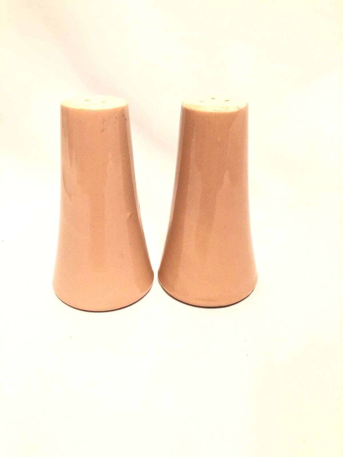 Vintage Pink Cone Ceramic Salt & Pepper Set With Stoppers