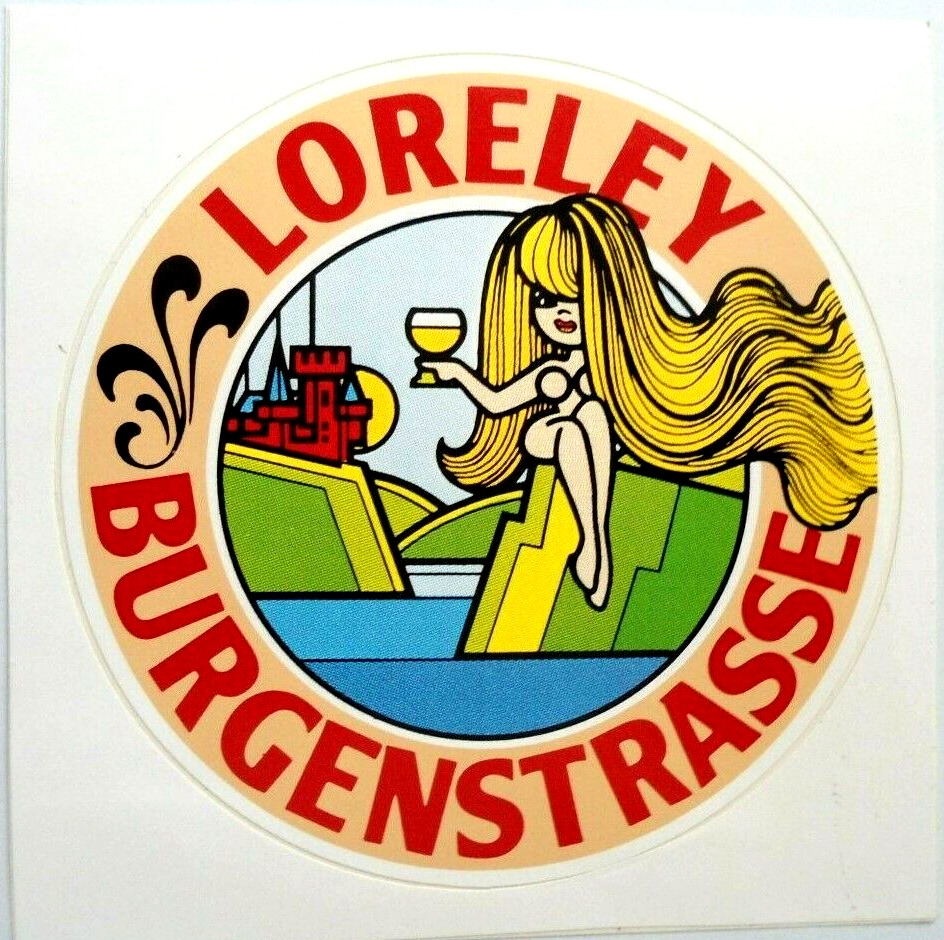Souvenir-Aufkleber Loreley Burgenstrasse Day World Cultural Heritage 80er