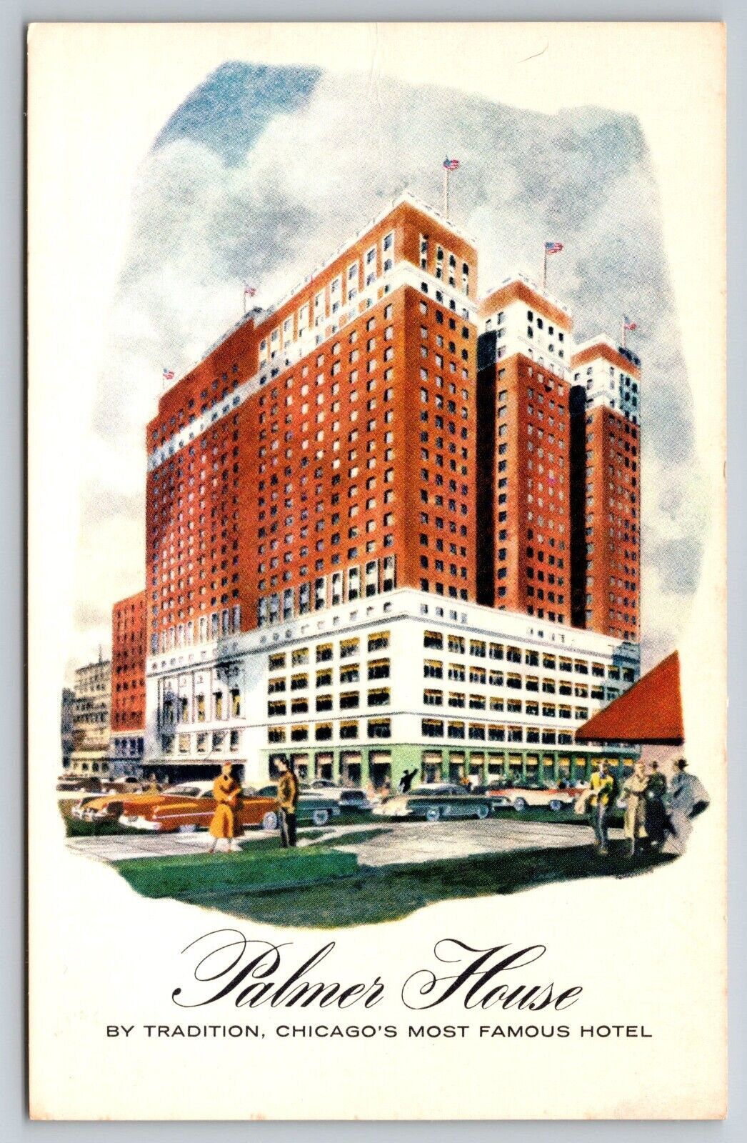 Postcard Palmer House Hilton Hotel Chicago Illinois IL