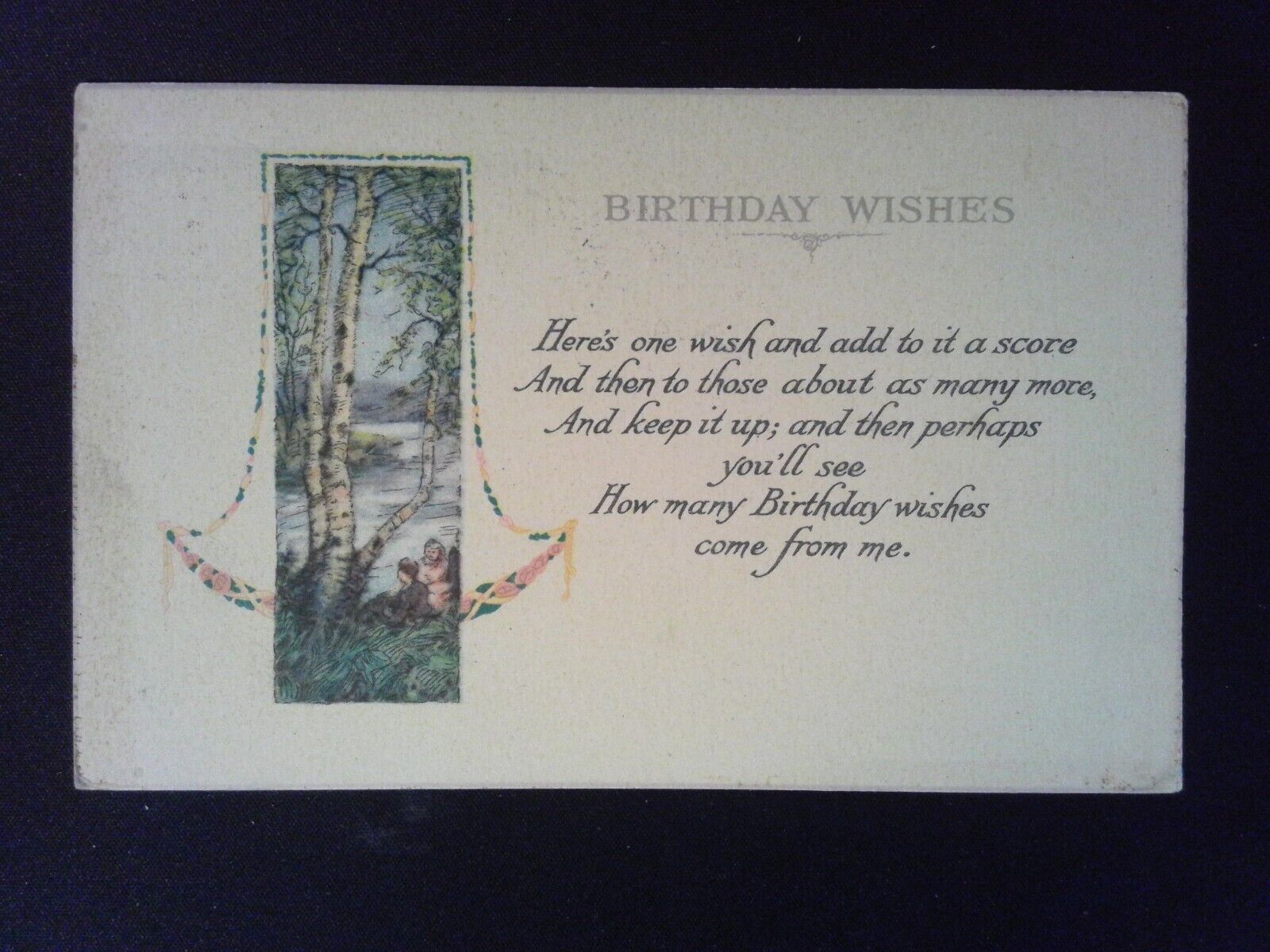 1922 Stamped Birthday Wishes Postcard Birthday Series No 264 Made in USA