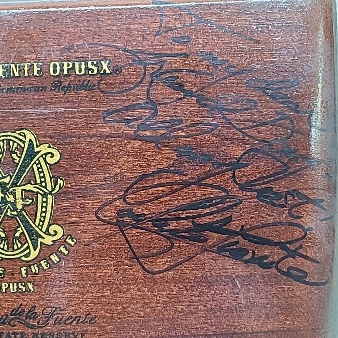 Carlito Fuente Autographed OpusX Cigar Box Rare Estate Robusto Hinged Dovetailed