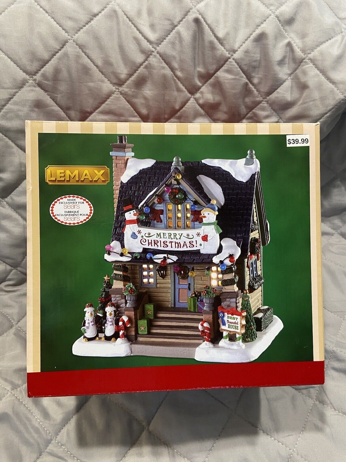 Lemax BEST DECORATED HOUSE Sears Exclusive Illuminated Building NIB