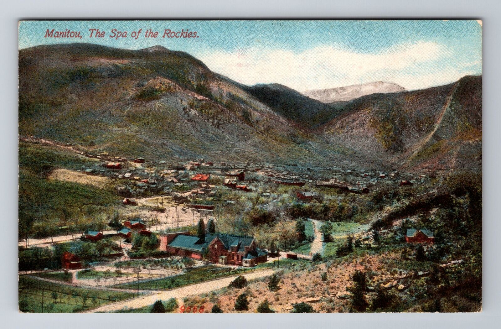 Manitou CO-Colorado, Aerial Of The Rockies, Antique, Vintage Souvenir Postcard