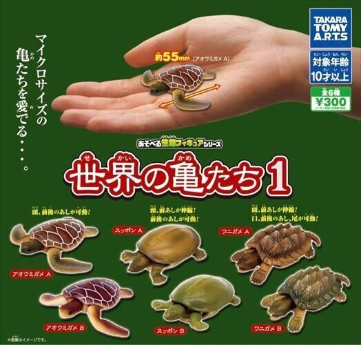 Playable Creature Figure Series Turtles of the World 1 Set of 6 Takara tomy arts