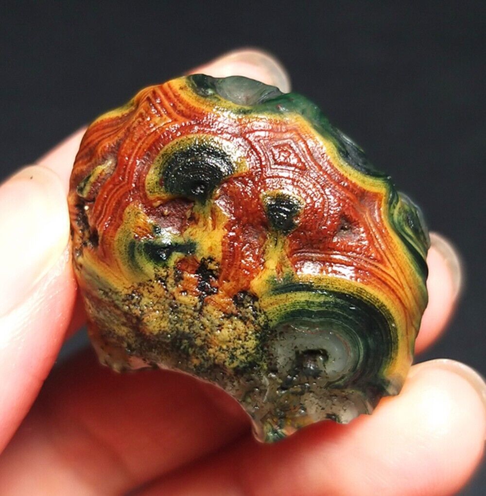 TOP 14G Natural Mongolia Gobi Eye Agate Crystal Stone Mineral Collection QC369