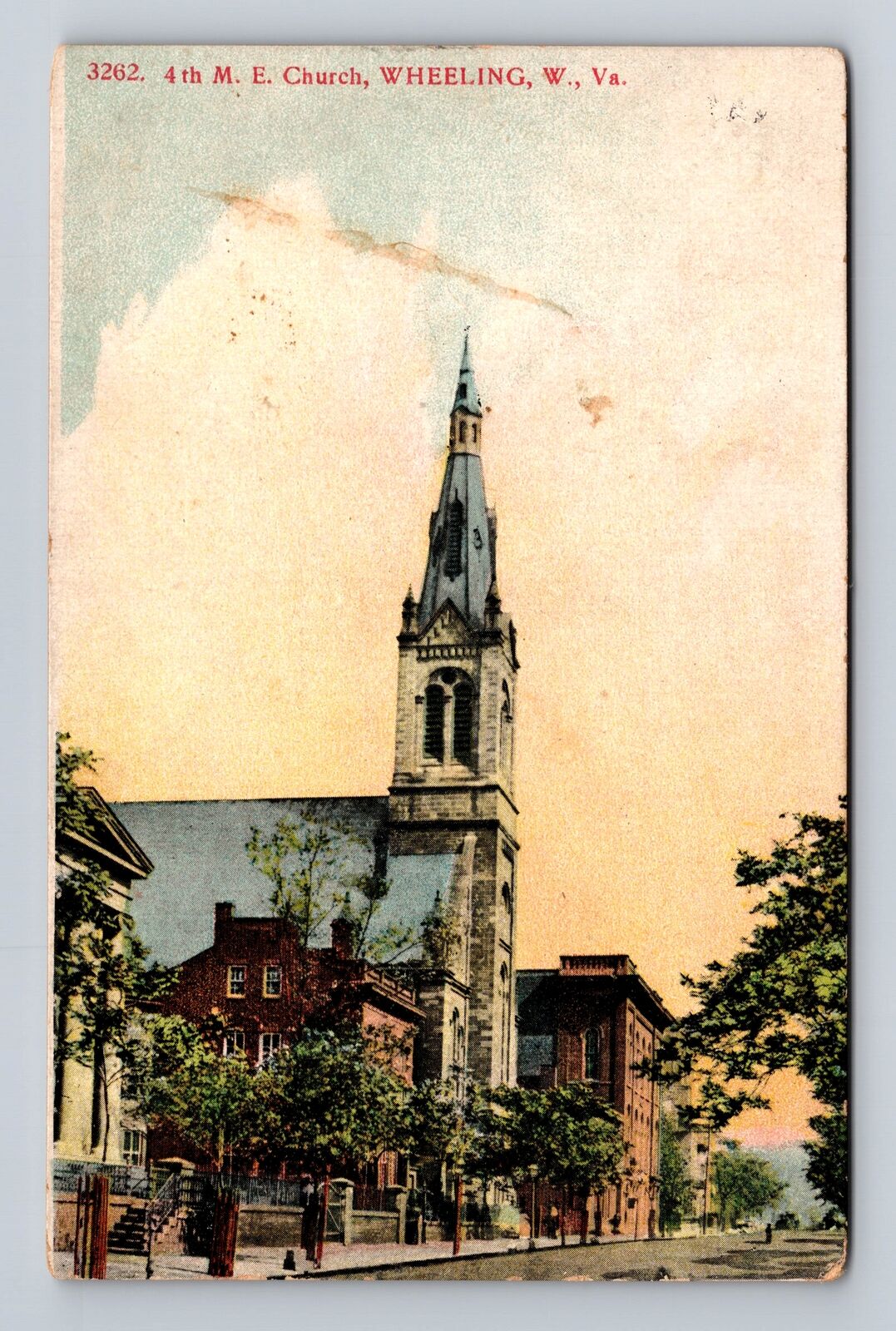 Wheeling WV-West Virginia, 4th ME Church, Religion, Vintage c1912 Postcard