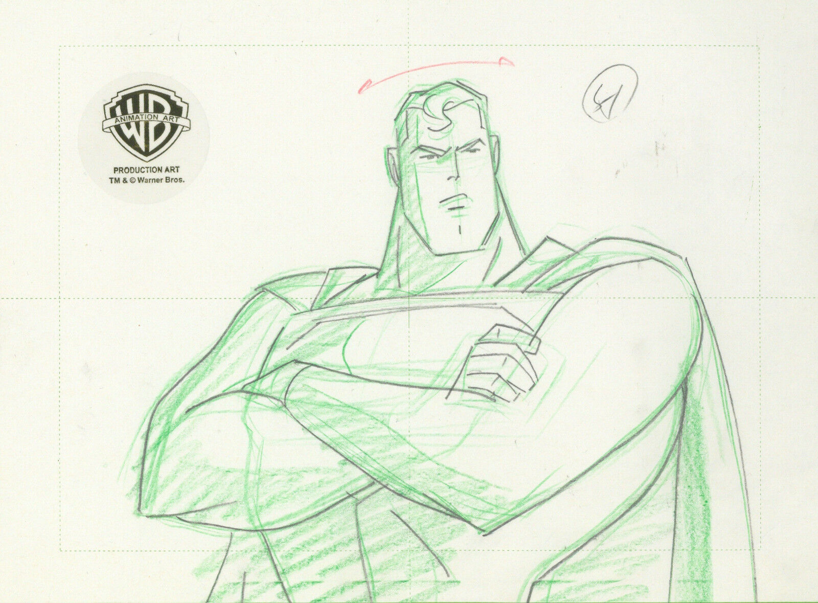 Superman Animated Series-Original Production Drawing-Superman-Warrior Queen