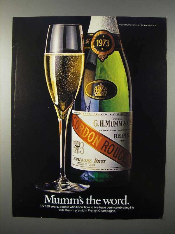 1979 Mumm Cordon Rouge Champagne Ad - Mumm\'s The Word