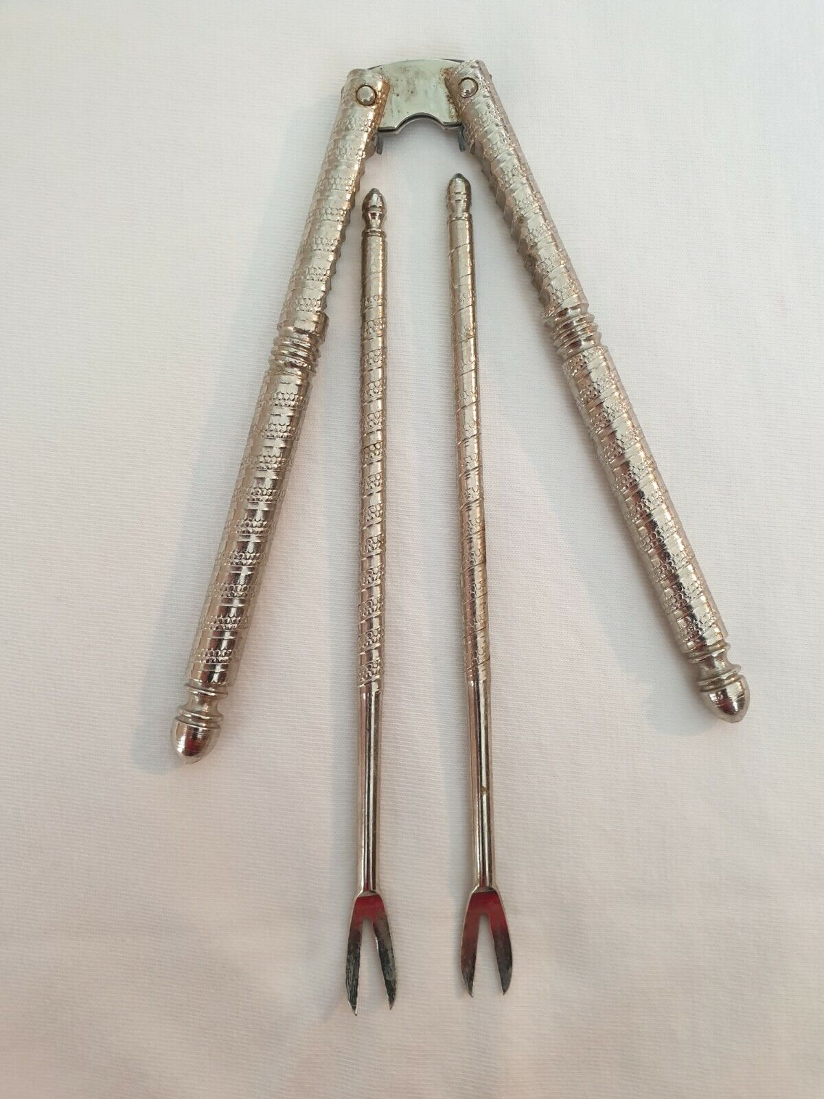 Vintage HMQ Metal Nutcracker with 2 Forks
