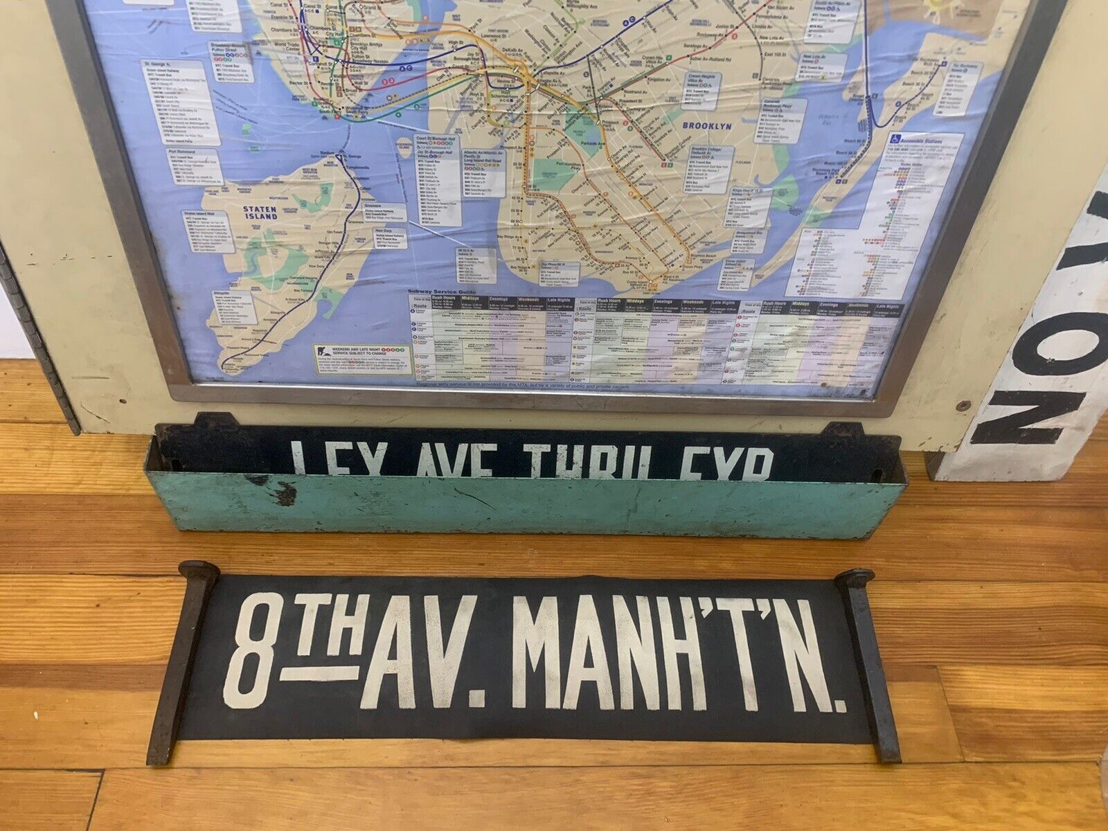 NYC SUBWAY ROLL SIGN BMT 8TH EIGHTH AVENUE MANHATTAN HEARST TOWER HARLEM NY ART