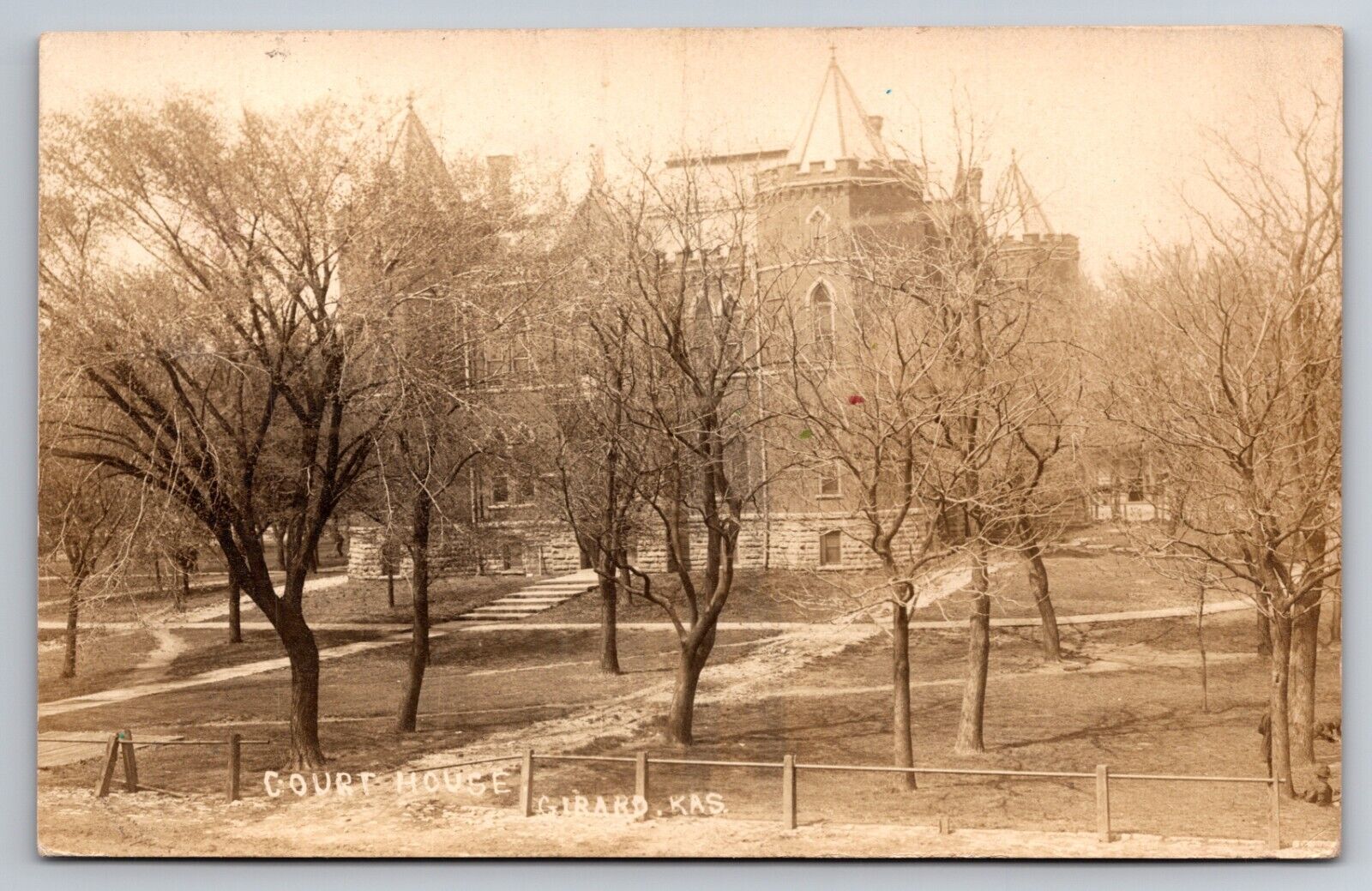 Court House Building Girard Kansas KS 1908 Real Photo RPPC