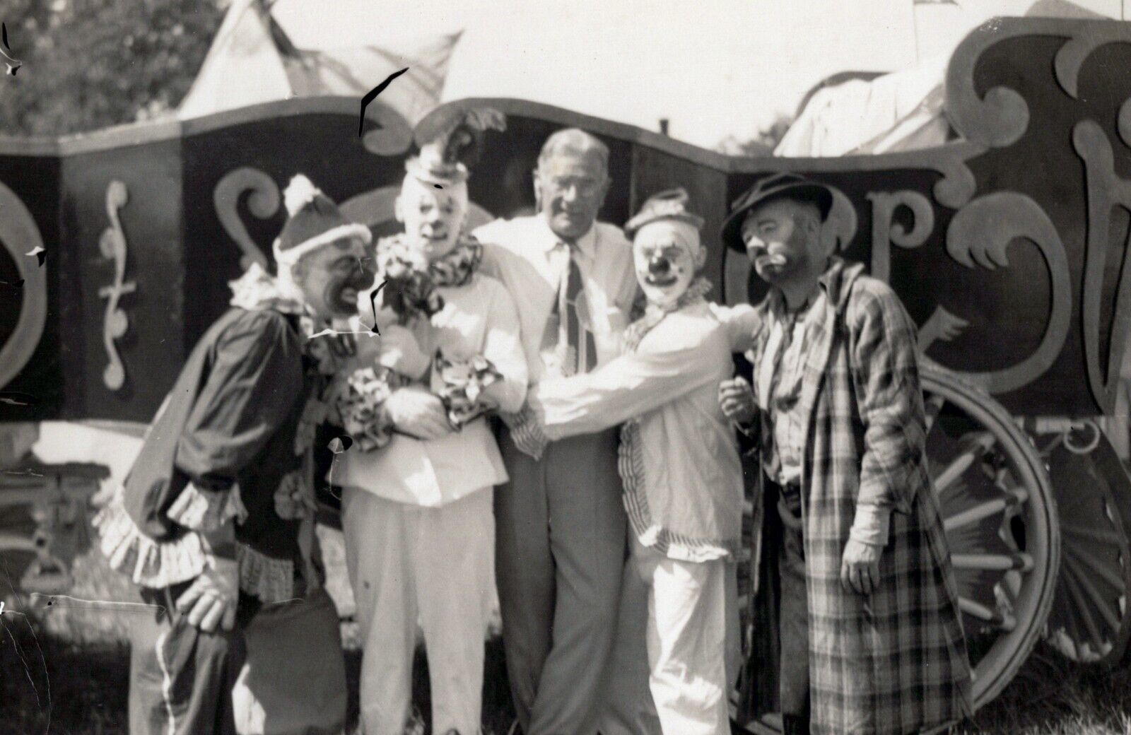 Vintage Clown Photo Print July 4th, 1949 Auburn | Circus Hall of Fame 4x6