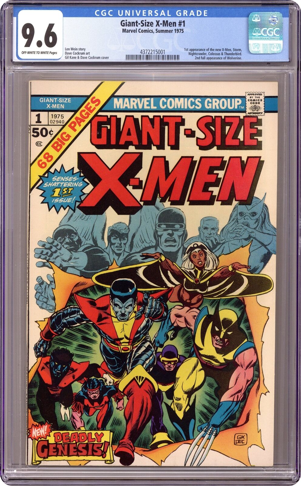 Giant Size X-Men #1 CGC 9.6 1975 4372215001 1st app. Nightcrawler