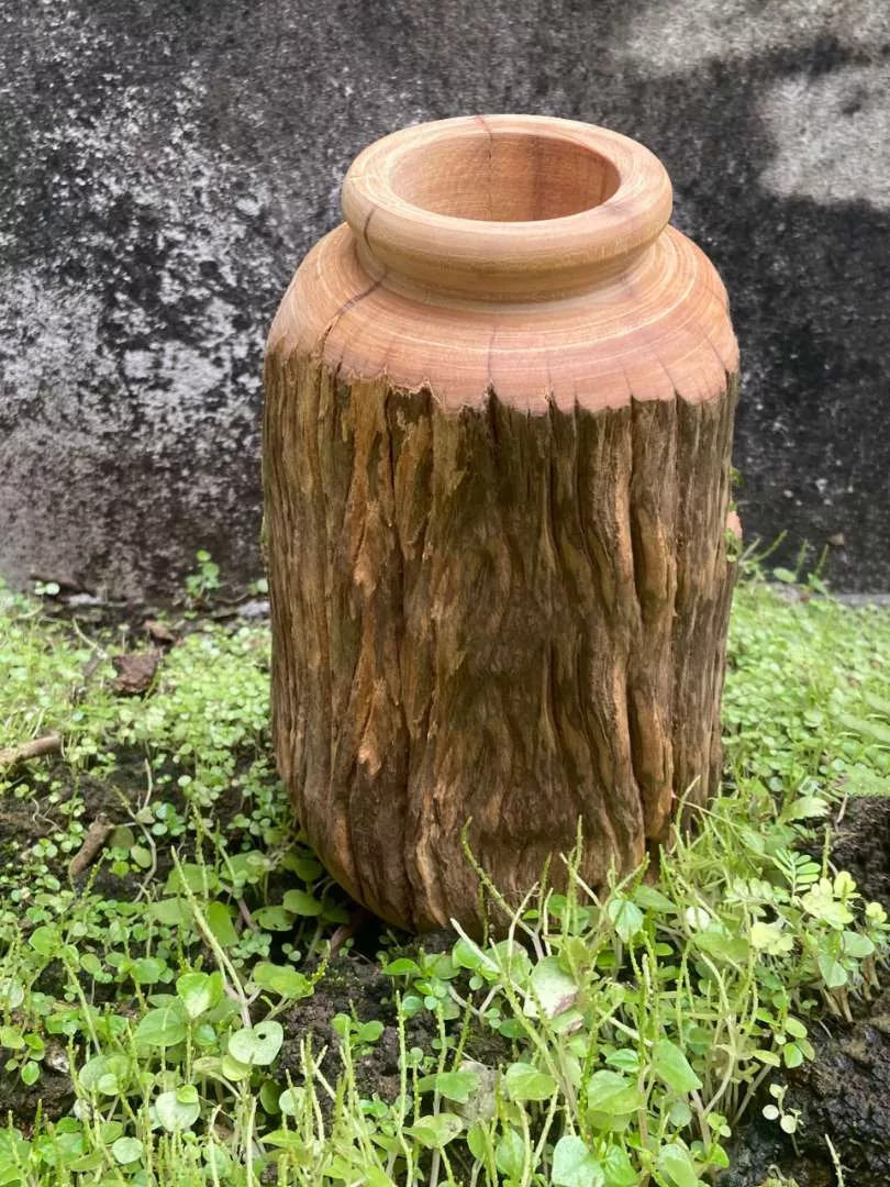 Unique Handcrafted Wood Log Flower Vase GỖ LŨA  Natural Home Décor Accent Charm