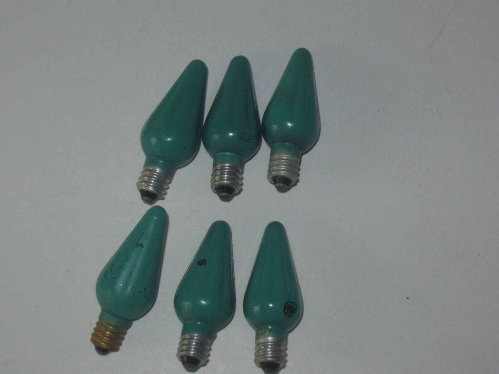 6 Vintage C6 GE Christmas Bulbs GREEN Tested