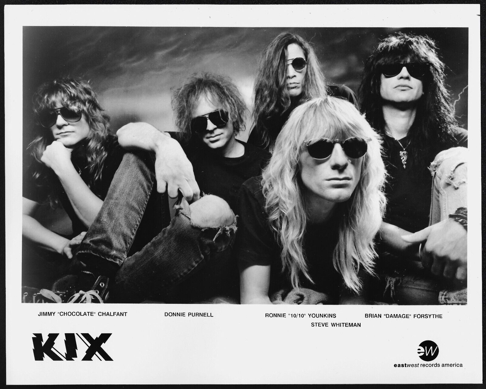 Kix LOT 2 Original 1990s Eastwest Records Promo Photos Rock Heavy Metal Band