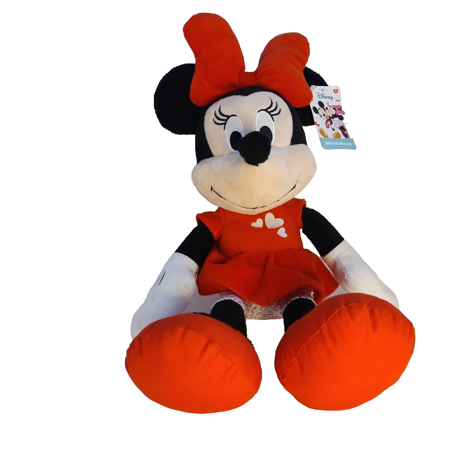 Disney Valentine Minnie Mouse 19\' Just Play 2018 Plush Red White Hearts Outfit 