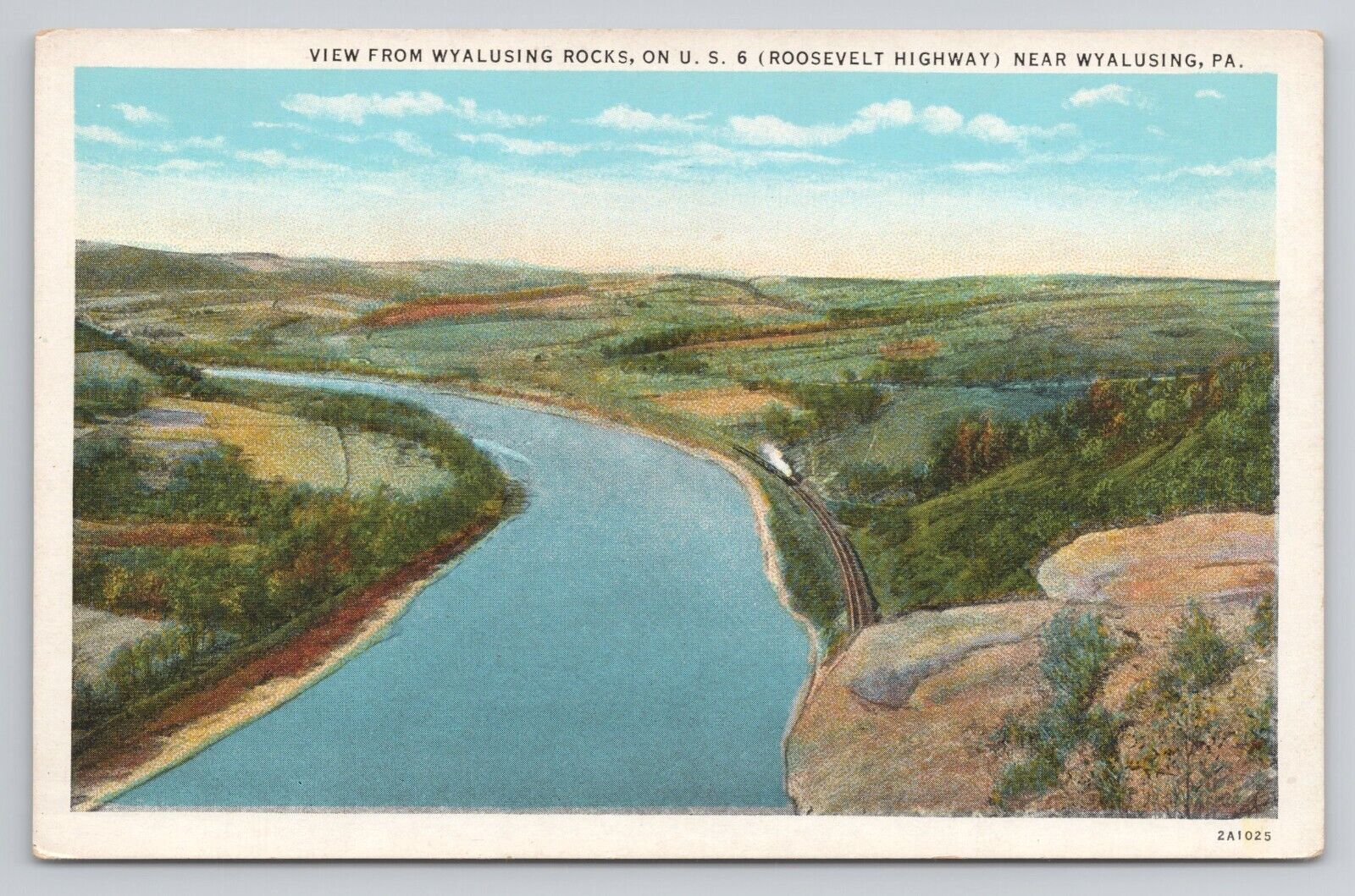 Postcard View From Wyalusing Rocks Near Wyalusing Pennsylvania c1920