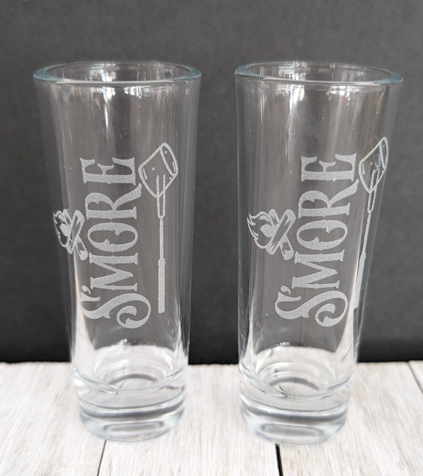 Pair of S'more Shot Glasses -  2oz - Handmade -  see matching S'morcuterie Tray