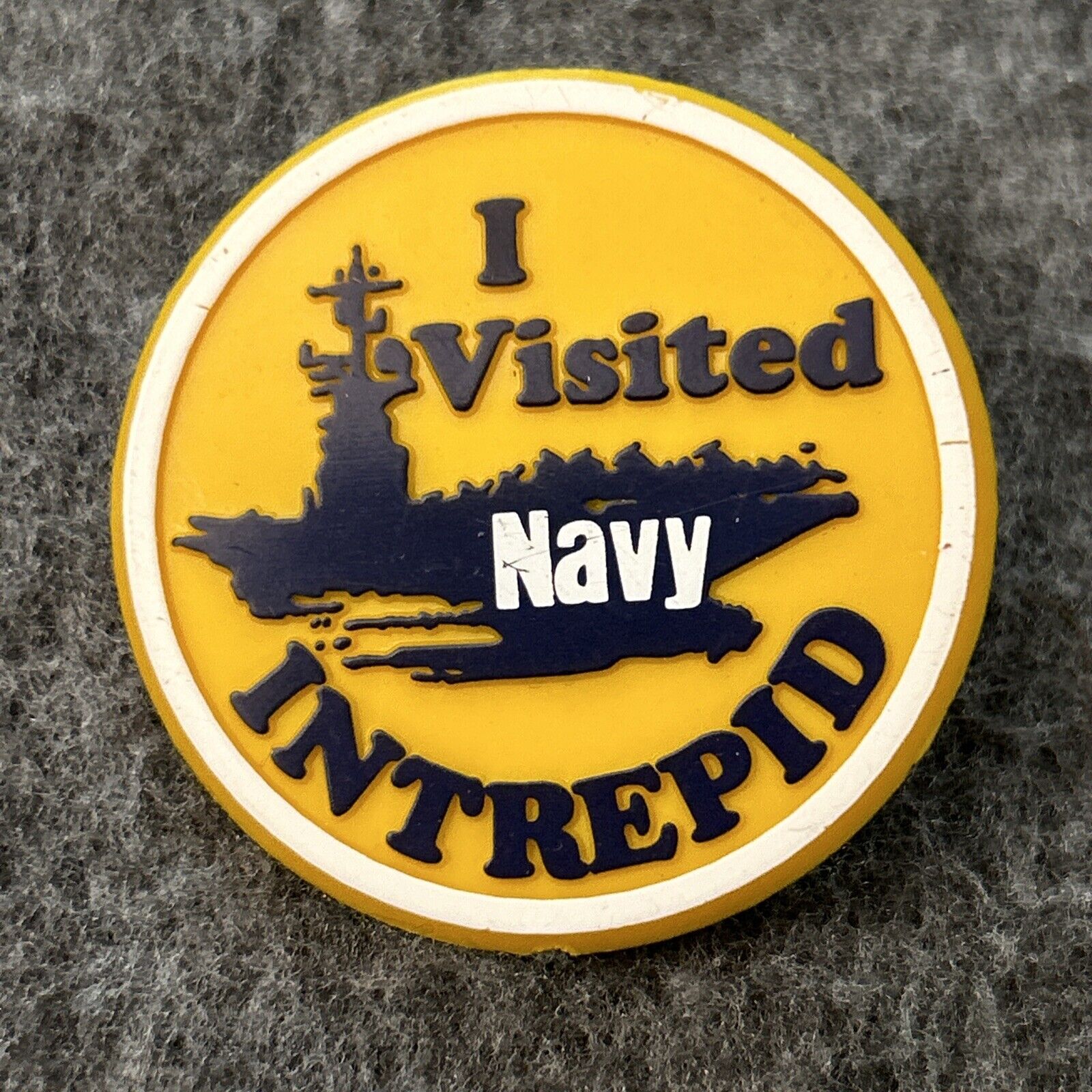 U.S. Navy, Plastic, I Visited The Intrepid Lapel/hat Pin.  1.5”