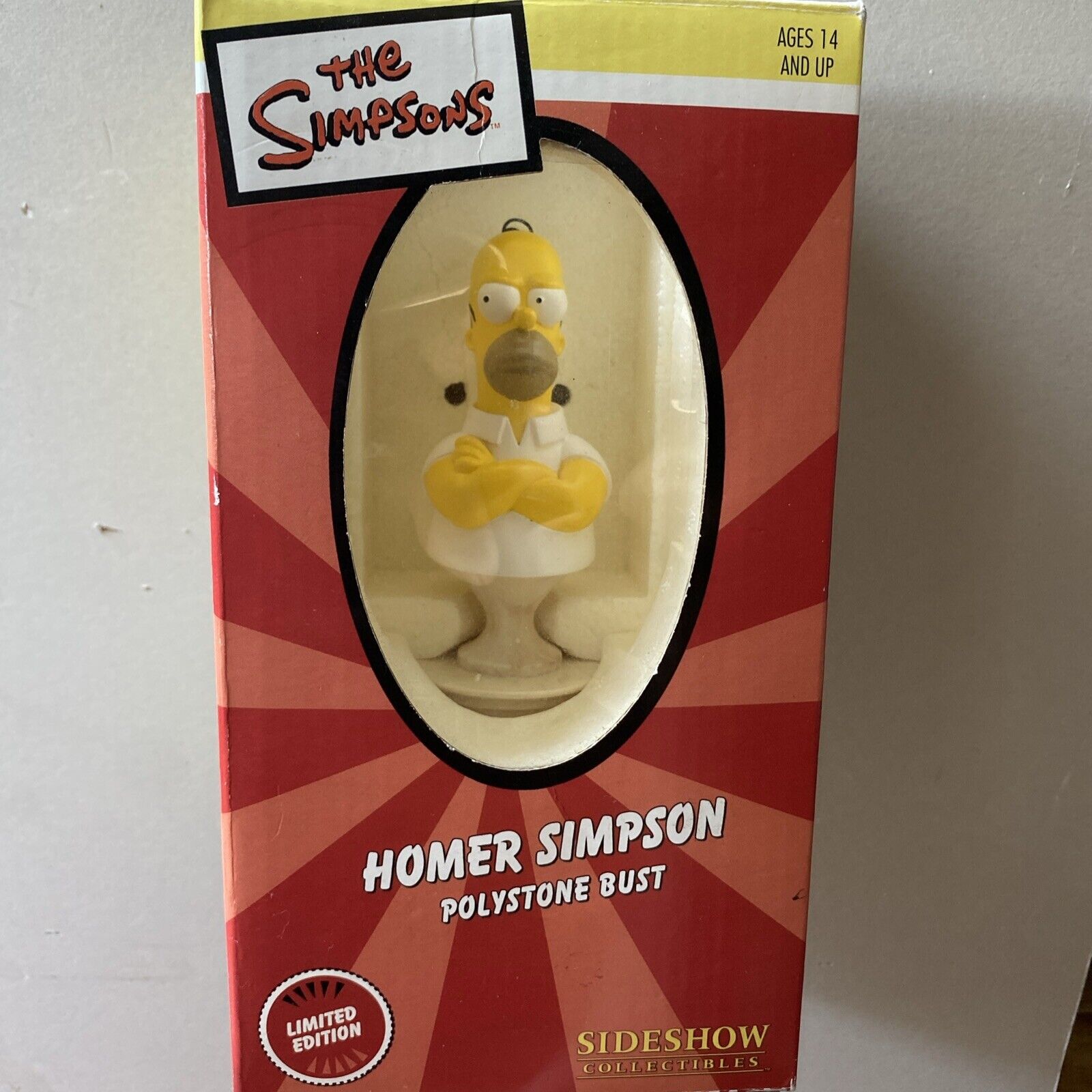 Homer Simpson Polystone Bust Figure Sideshow Collectibles Limited Edition