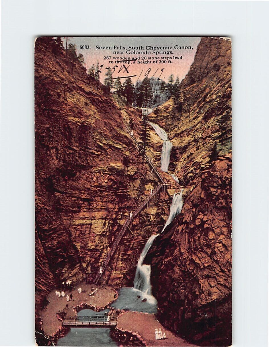 Postcard Seven Falls South Cheyenne Canyon near Colorado Springs Colorado USA