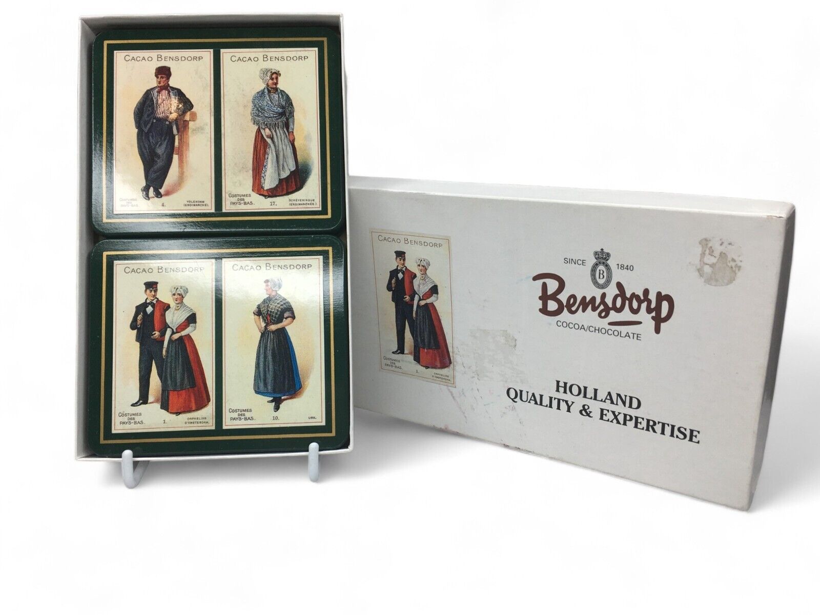 Set of 4 Coasters Bensdorp\'s Cocoa Royal Dutch Advertising First Edition RARE