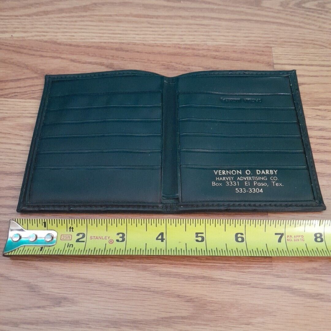 Vtg 1978 pickpocket proof wallet Vitron Bi-fold Card Holder Dard Brown New