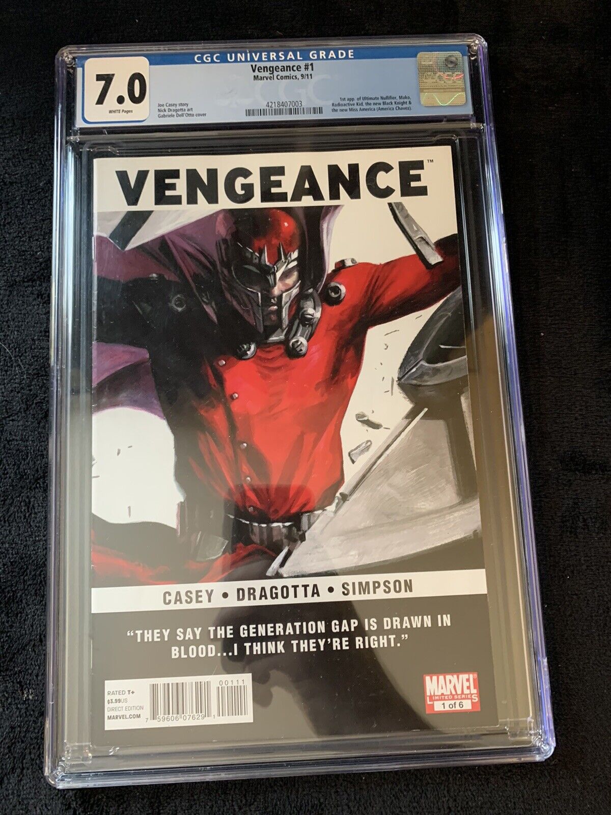 Vengeance #1 (Marvel, 2011) 1st Appearance of America Chavez CGC 7.0