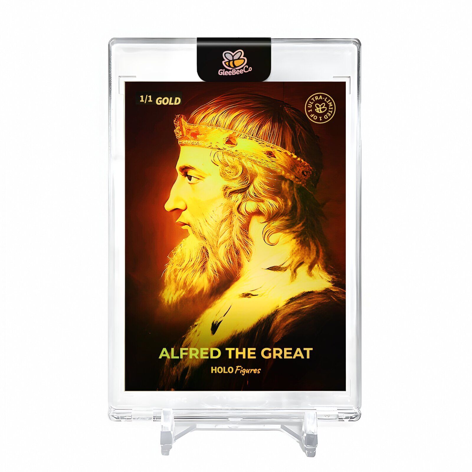 ALFRED THE GREAT King Card 2023 GleeBeeCo #AFKN-G Encased Holo GOLD 1/1