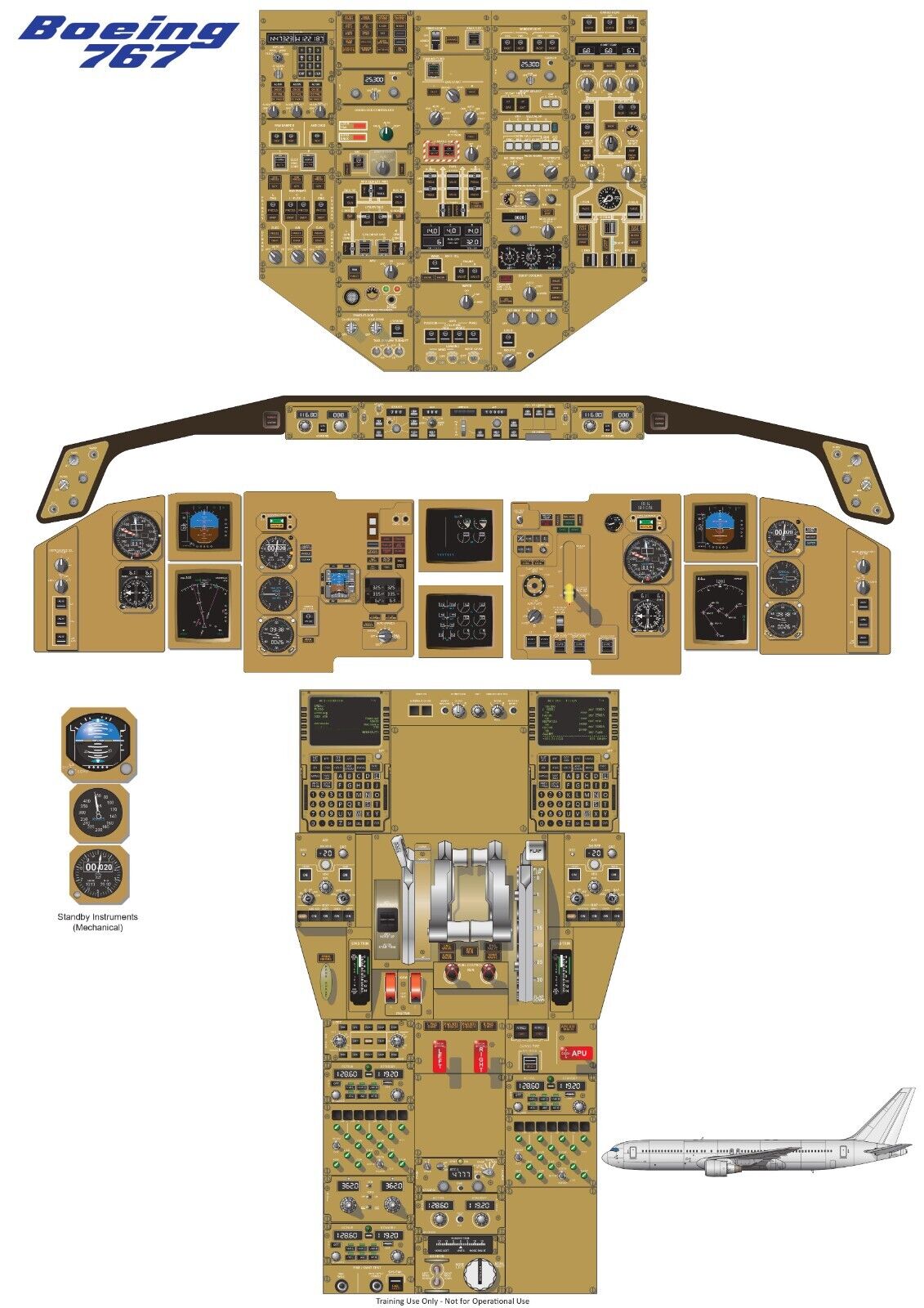 Boeing 767 / 300ER Cockpit Poster 24