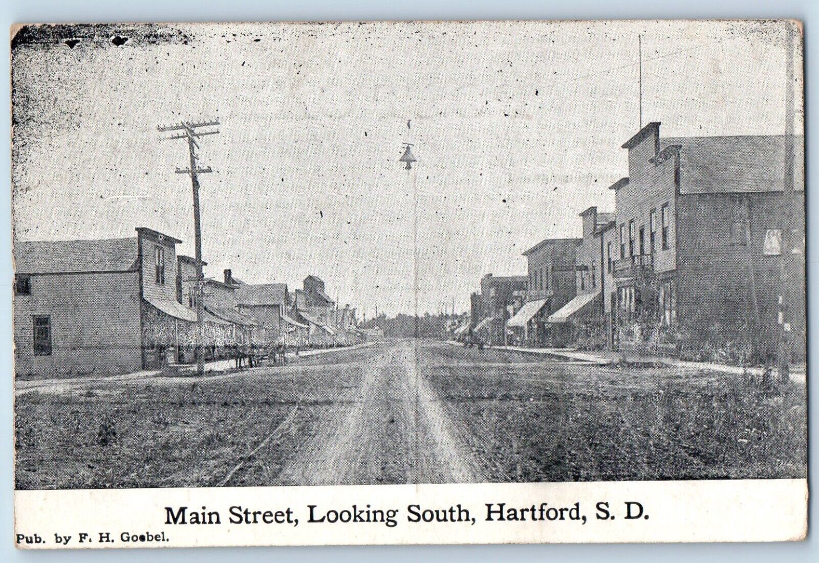 Hartford South Dakota Postcard Main Street Looking South c1910 Vintage Antique