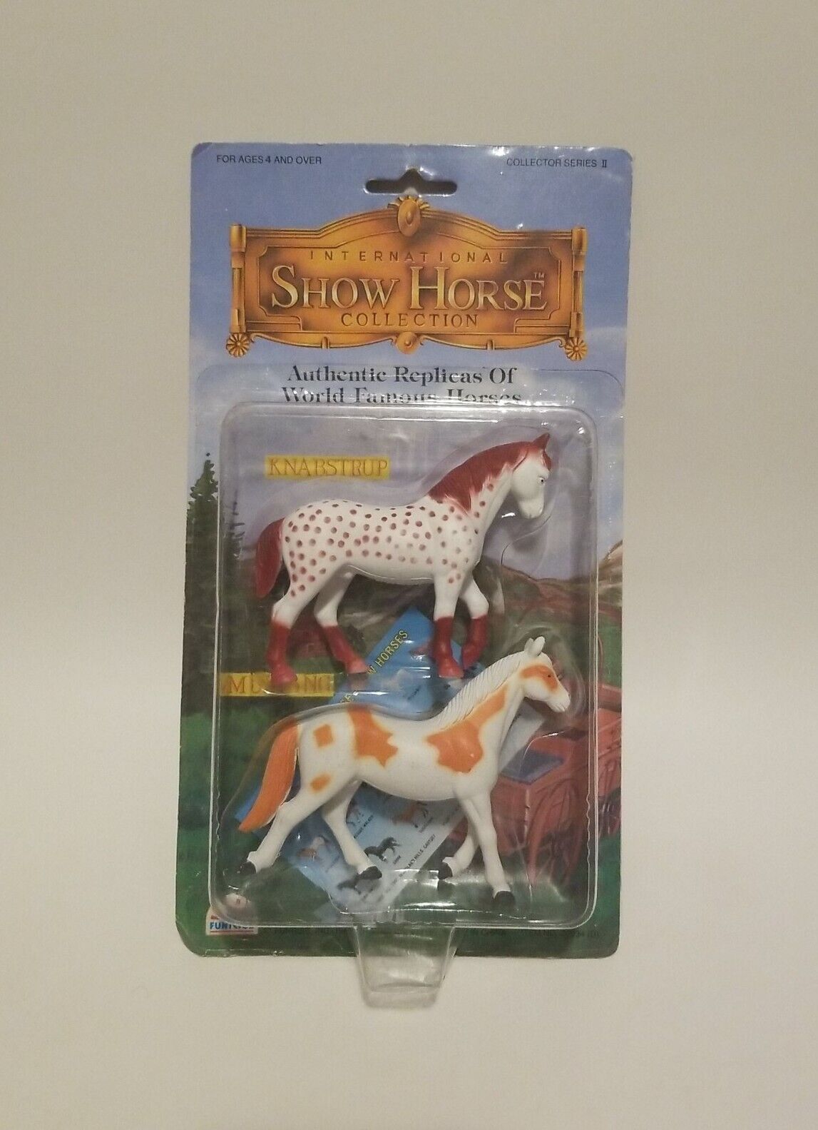 NEW 1989 Funrise International Show Horse Collection MUSTANG & KNABSTRUP Figures