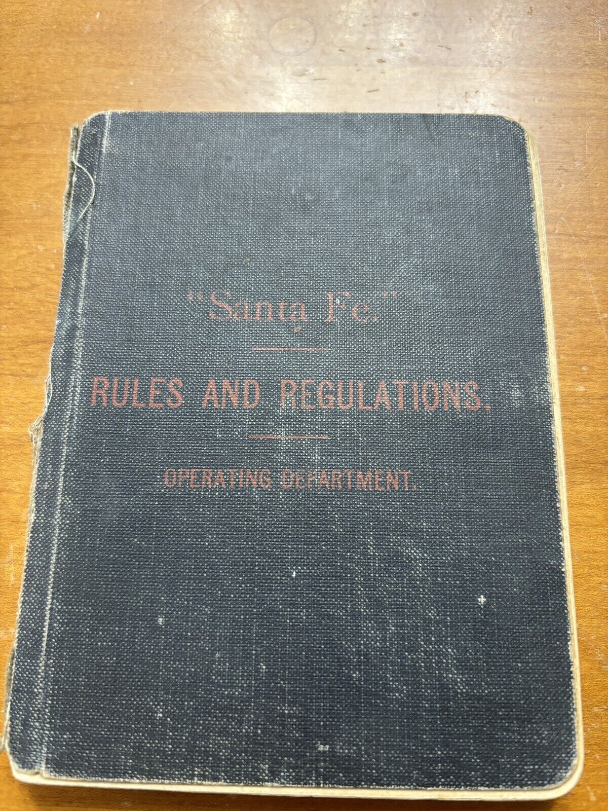 1909 Atchison Topeka Santa Fe Railway Railroad Rules Regulation Manual Book Rare