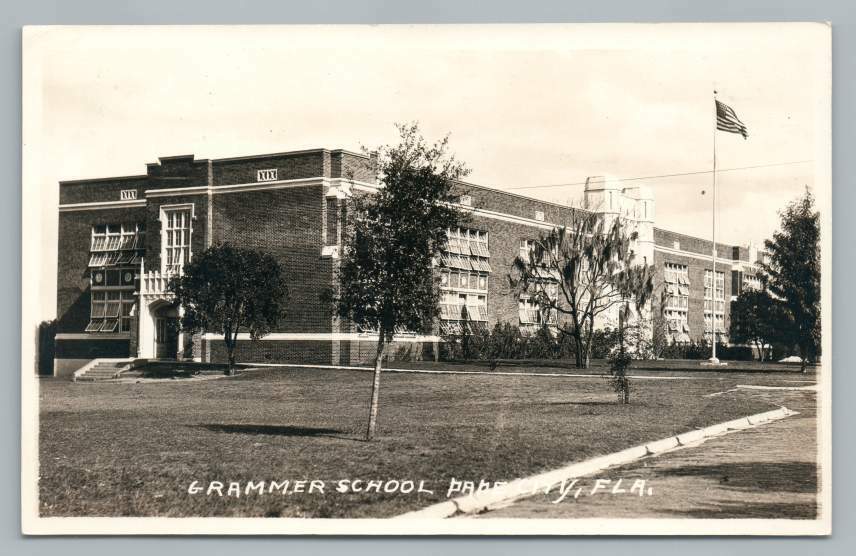 Grammer School DADE CITY Florida RPPC Antique Real Photo Postcard ~1930s