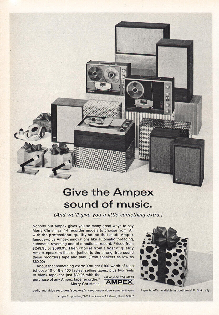 1966 Ampex: Give Ampex Sound of Music Vintage Print Ad