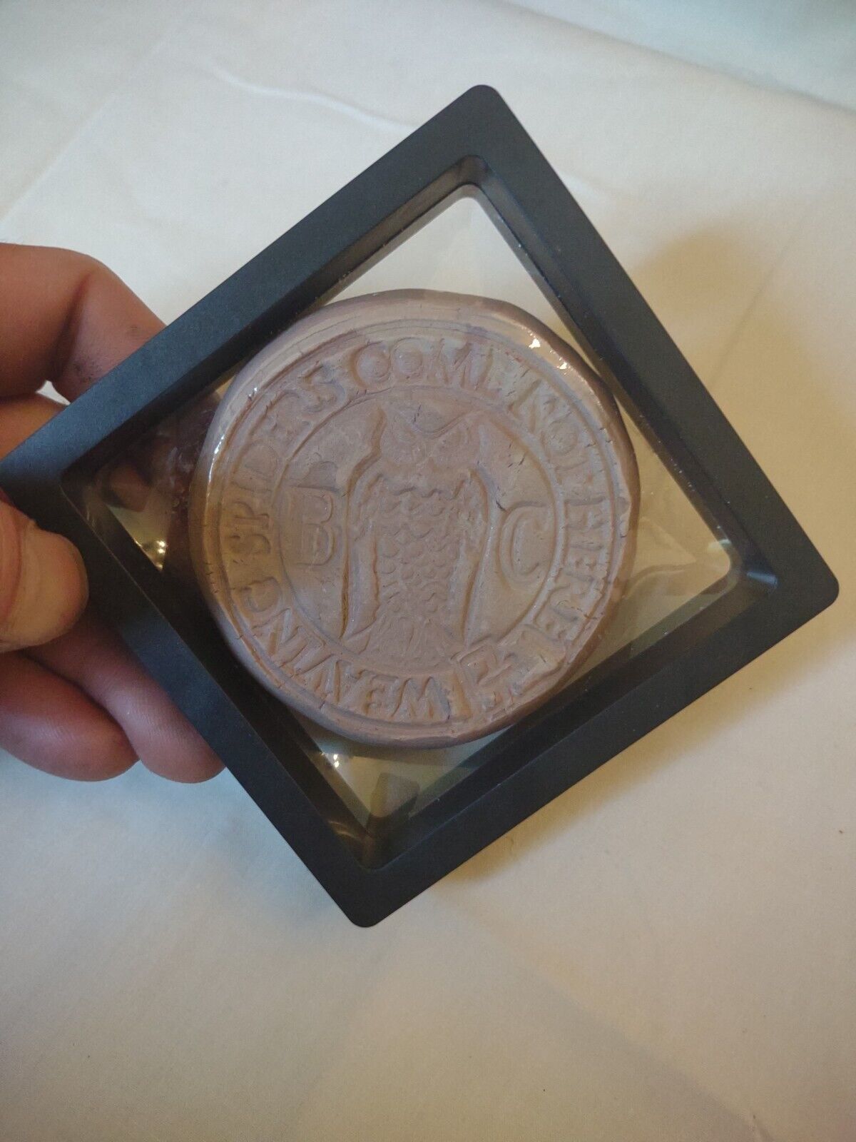 Bohemian Club Motto Clay Medallion Hand Sculpted by Russian River Artist