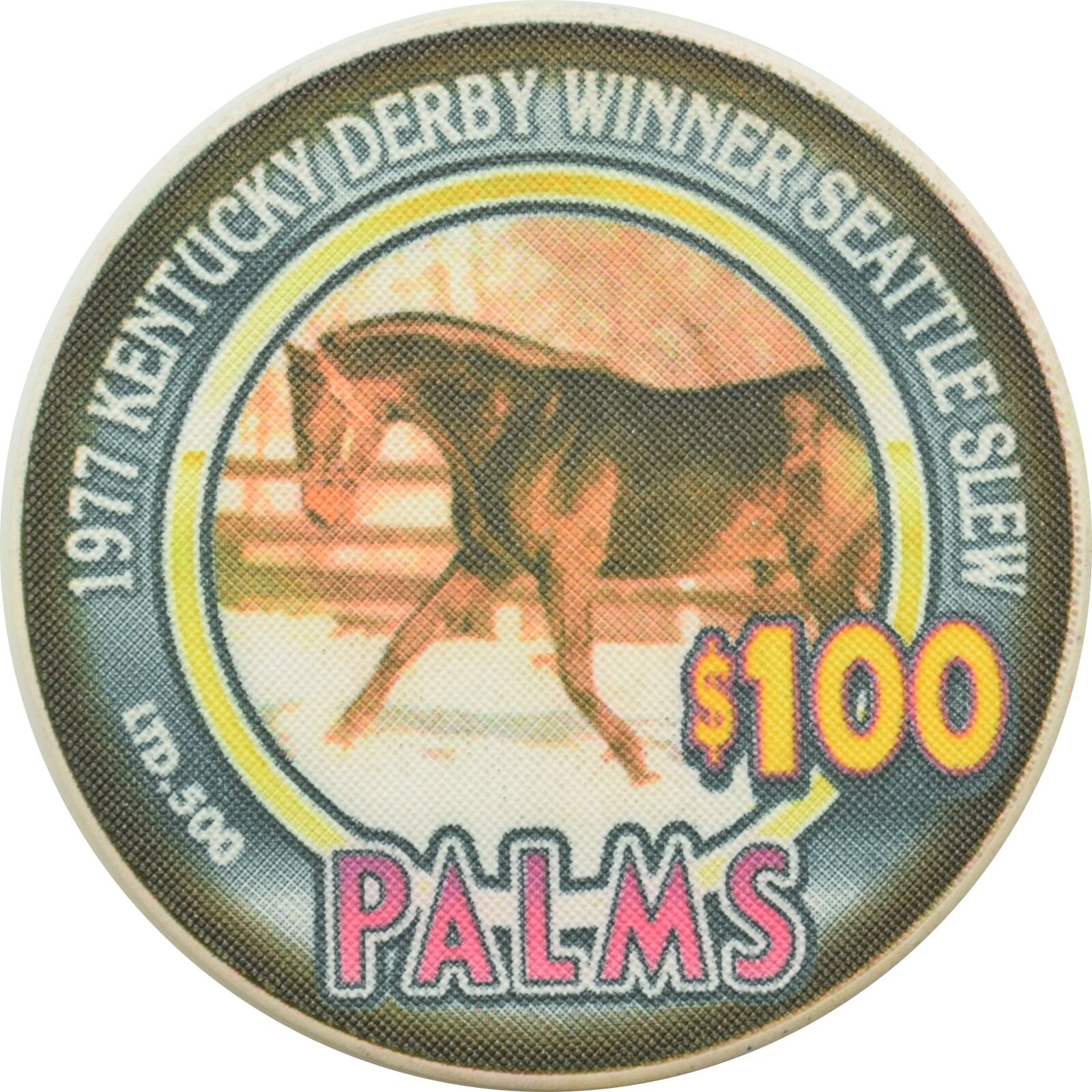 Palms Casino Las Vegas $100 1977 Kentucky Derby Winner Seattle Slew Chip 2003