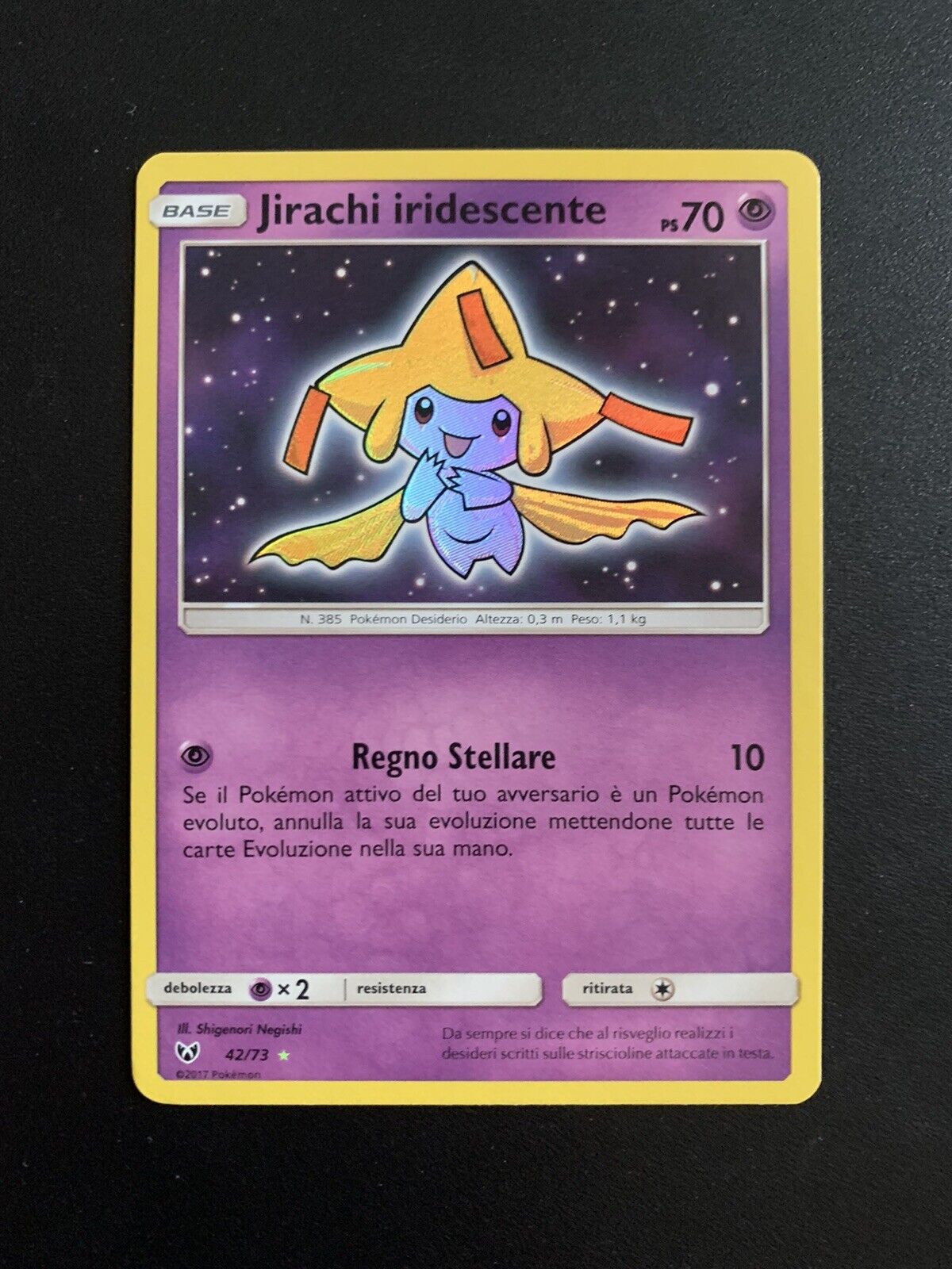 Pokemon Card Shining Jirachi 42/73 Ita Italian Iridescent Legends