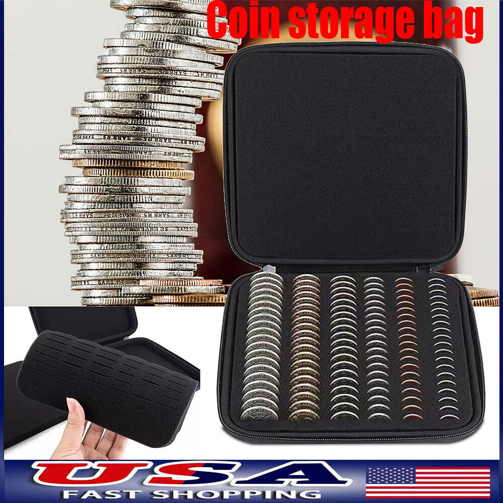 100 Pieces 46mm Coin Capsules with Black Foam Gasket and Coin Foam Storage  Box
