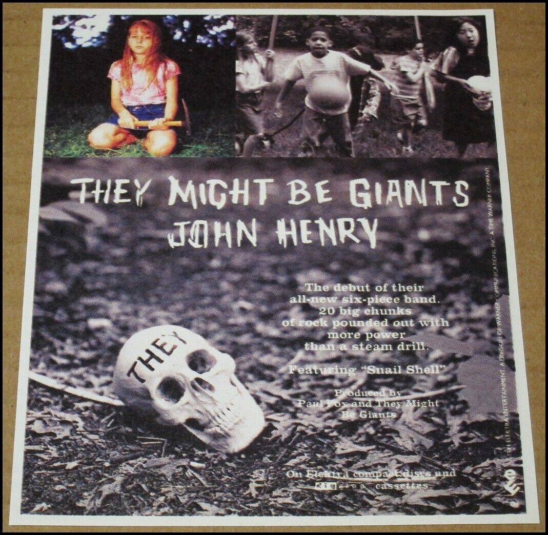 1994 They Might Be Giants John Henry Print Ad Clipping Album Advert 4.5\