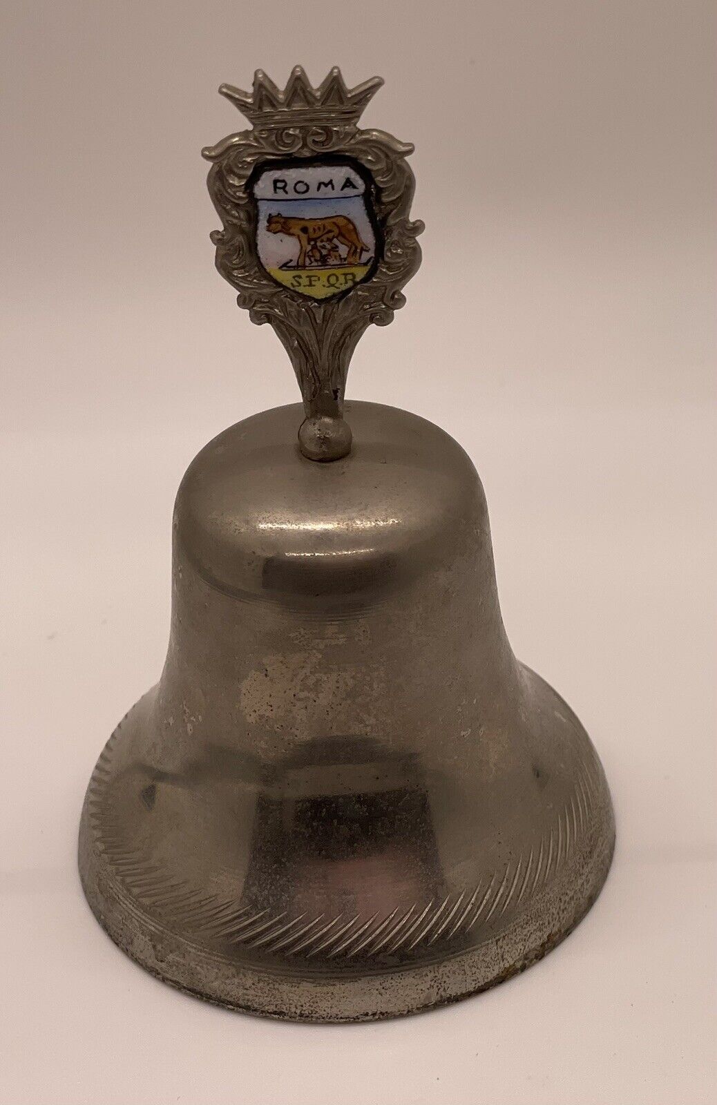 Roma Souvenir Bell Small Metal Vintage 1970s ( Underside of Bell Has Rust) 70s